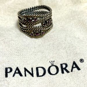 Hidden Romance Silver Rhodolite Ring